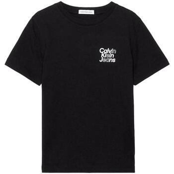textil Pojkar T-shirts Calvin Klein Jeans  Svart