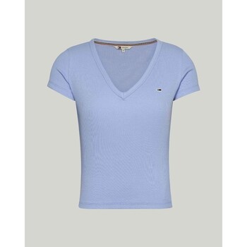 textil Dam T-shirts & Pikétröjor Tommy Hilfiger DW0DW17385C3S Blå