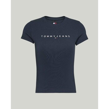 textil Dam T-shirts & Pikétröjor Tommy Hilfiger DW0DW17361C1G Blå