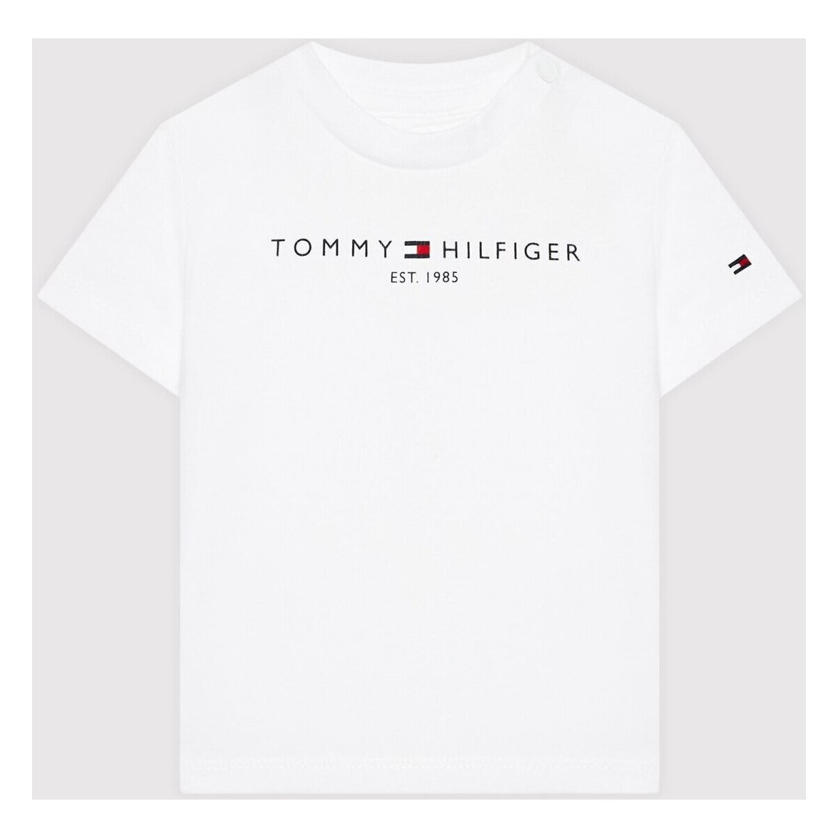 textil Barn T-shirts Tommy Hilfiger KN0KN01487 Vit