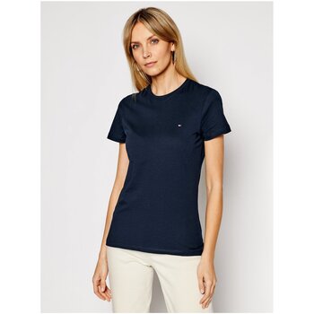 textil Dam T-shirts & Pikétröjor Tommy Hilfiger WW0WW22043 Blå