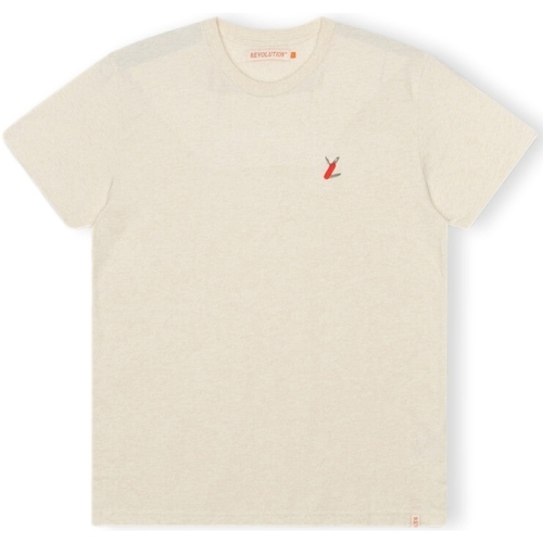 textil Herr T-shirts & Pikétröjor Revolution T-Shirt Regular 1343 SUR - Off-White/Melange Vit