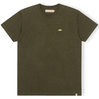 textil Herr T-shirts & Pikétröjor Revolution T-Shirt Regular 1342 TEN - Army/Melange Grön