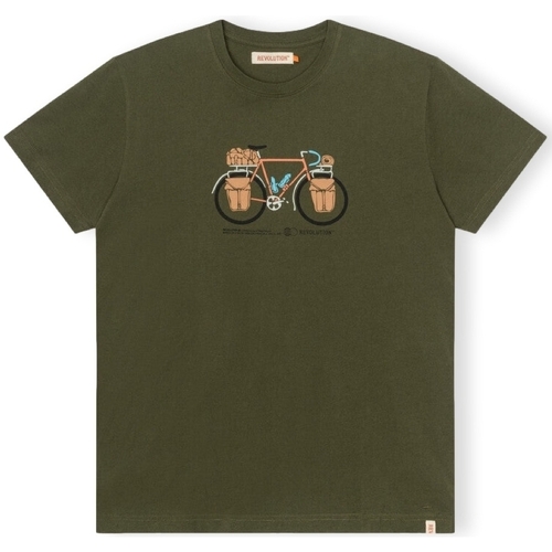 textil Herr T-shirts & Pikétröjor Revolution T-Shirt Regular 1344 PAC - Army Grön