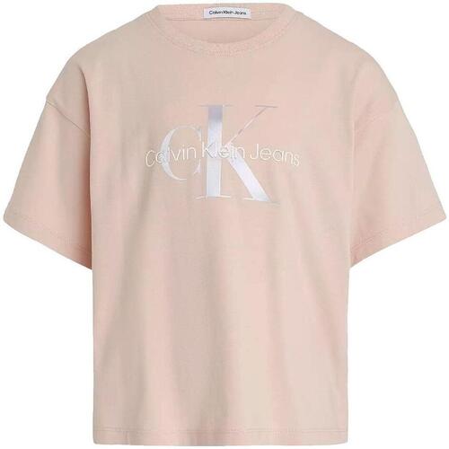 textil Flickor T-shirts Calvin Klein Jeans  Rosa