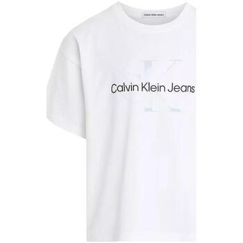 textil Flickor T-shirts Calvin Klein Jeans  Vit