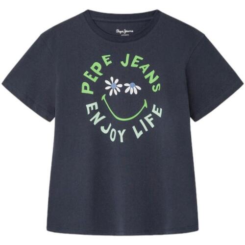 textil Flickor T-shirts Pepe jeans  Blå