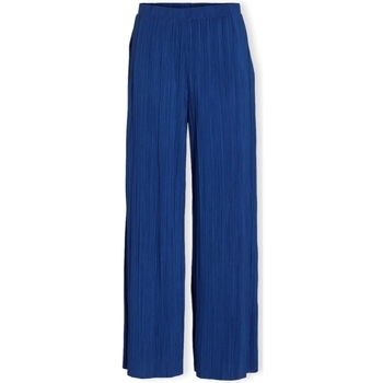textil Dam Byxor Vila Noos Trousers Plise  - True Blue Blå