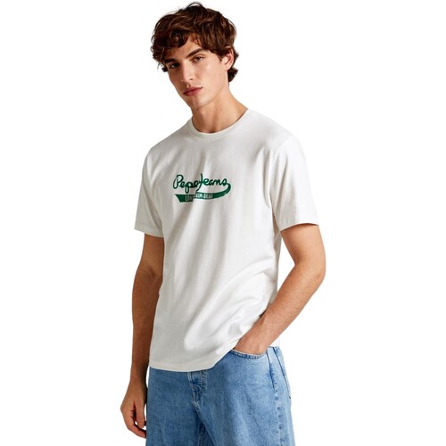 textil Herr T-shirts Pepe jeans CAMISETA CASUAL HOMBRE CLAUDE   PM509390 Vit
