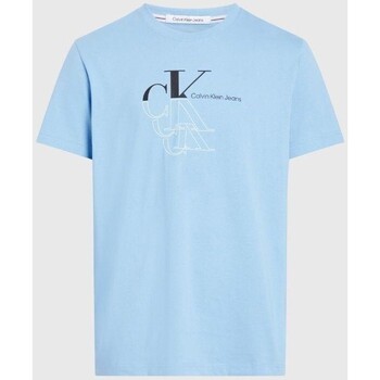 textil Herr T-shirts Calvin Klein Jeans J30J325352CEZ Blå