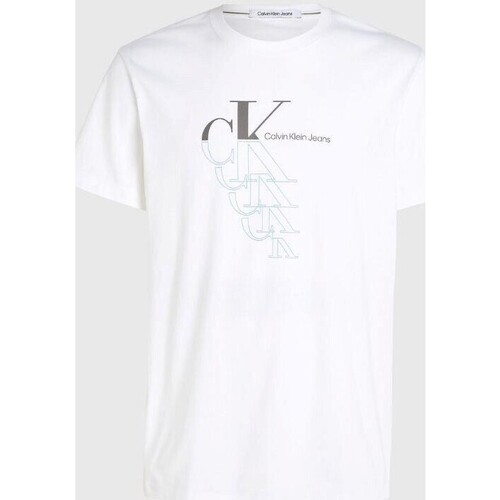 textil Herr T-shirts Calvin Klein Jeans J30J325352 Vit