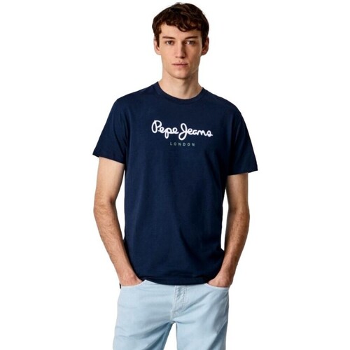 textil Herr T-shirts Pepe jeans CAMISETA CASUAL HOMBRE EGGO   PM508208 Blå