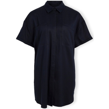 textil Dam Blusar Vila Harlow 2/4 Oversize Shirt - Sky Captain Blå