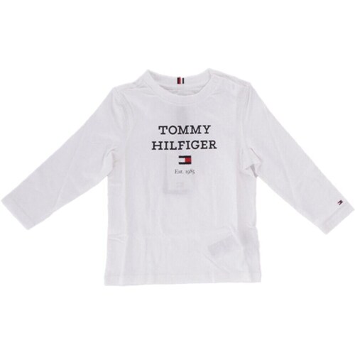 textil Pojkar Långärmade T-shirts Tommy Hilfiger KB0KB08672 Vit