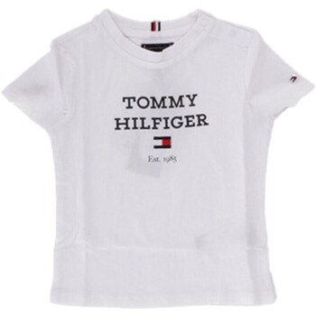 textil Pojkar T-shirts Tommy Hilfiger KB0KB08671 Vit