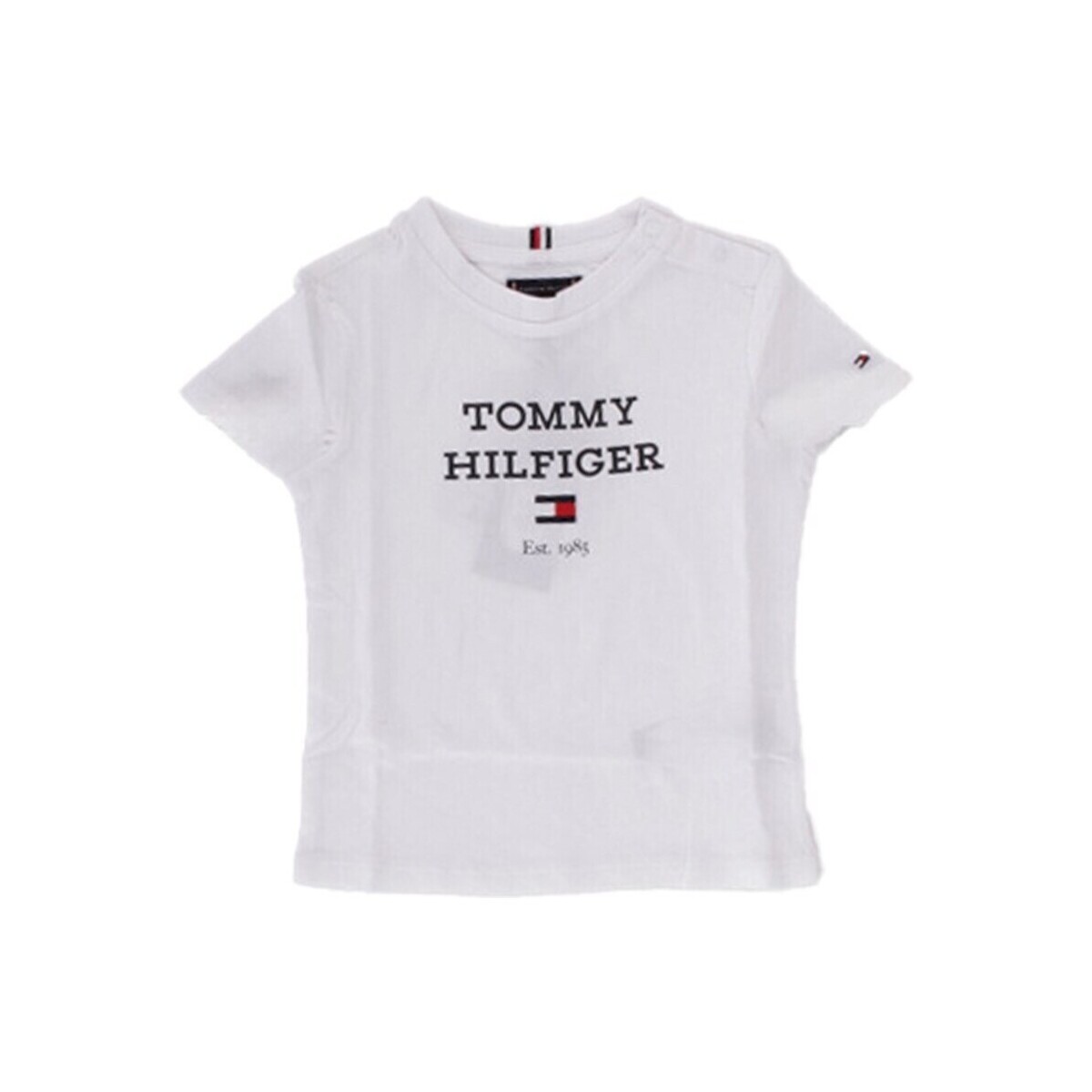 textil Pojkar T-shirts Tommy Hilfiger KB0KB08671 Vit