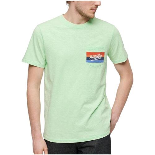textil Herr T-shirts Superdry  Grön