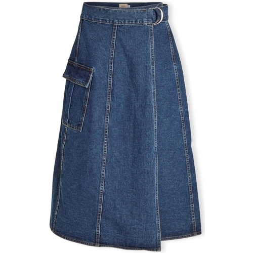 textil Dam Kjolar Vila Norma Skirt - Medium Blue Denim Brun