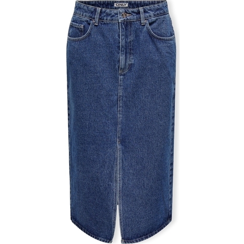 textil Dam Kjolar Only Noos Bianca Midi Skirt - Medium Blue Denim Blå