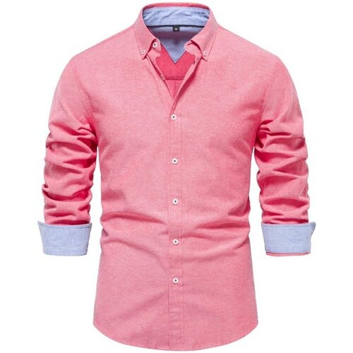 textil Herr Långärmade skjortor Atom SH700 Rosa