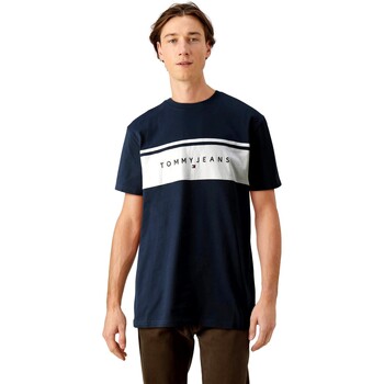 textil Herr T-shirts Pepe jeans CAMISETA HOMBRE LINEAR CUT & SEW TOMMY JEANS DM0DM18658 Blå