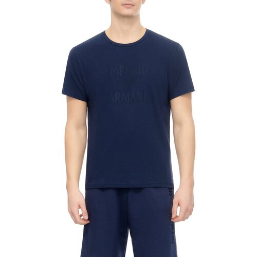 textil Herr T-shirts Emporio Armani 211818 4R485 Blå
