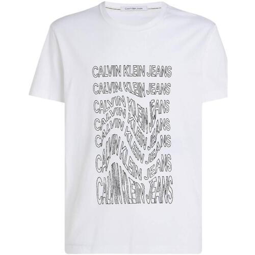 textil Herr T-shirts Calvin Klein Jeans  Vit