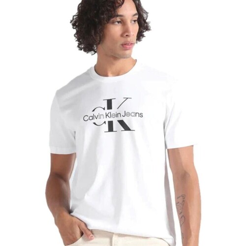 textil Herr T-shirts Calvin Klein Jeans J30J325190 Vit