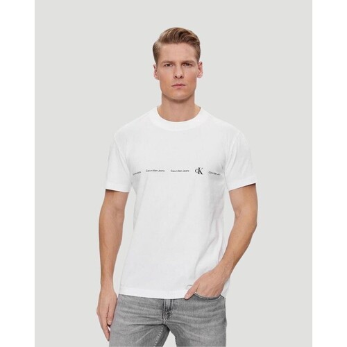 textil Herr T-shirts Calvin Klein Jeans J30J324668 Vit