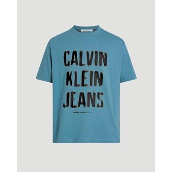 textil Herr T-shirts Calvin Klein Jeans J30J324648 Blå