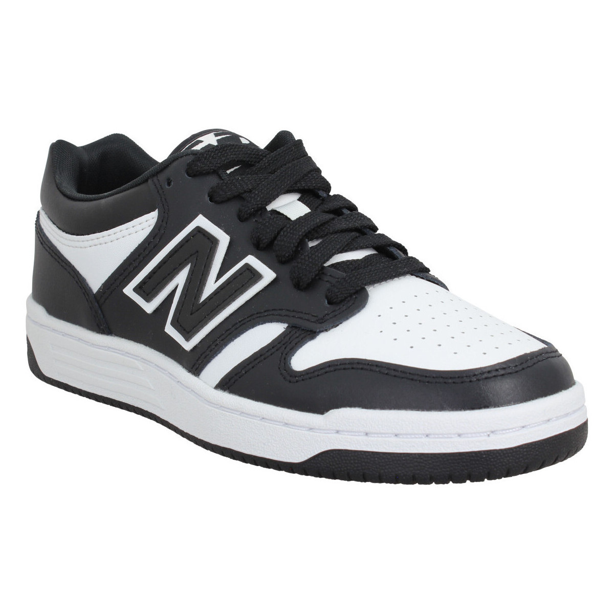 Skor Sneakers New Balance 480 Cuir Textile White Black Vit