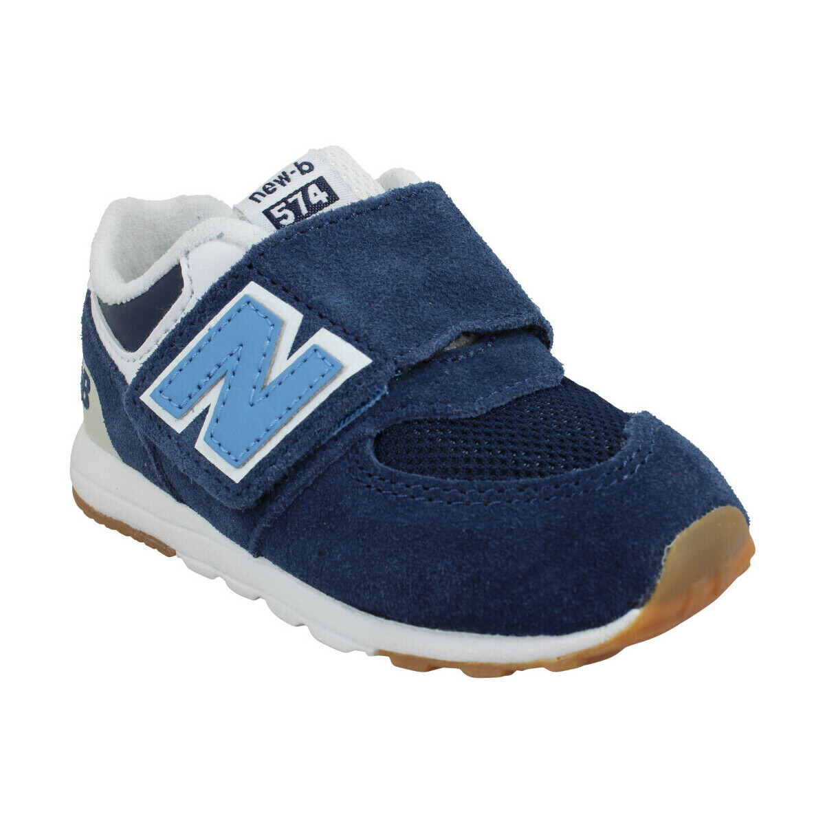 Skor Barn Sneakers New Balance 574 Velours Toile Enfant Navy Blue Blå