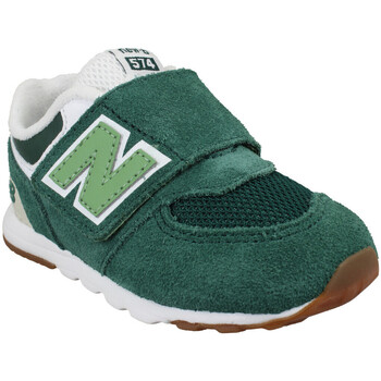 Skor Barn Sneakers New Balance 574 Velours Toile Enfant Green Grön