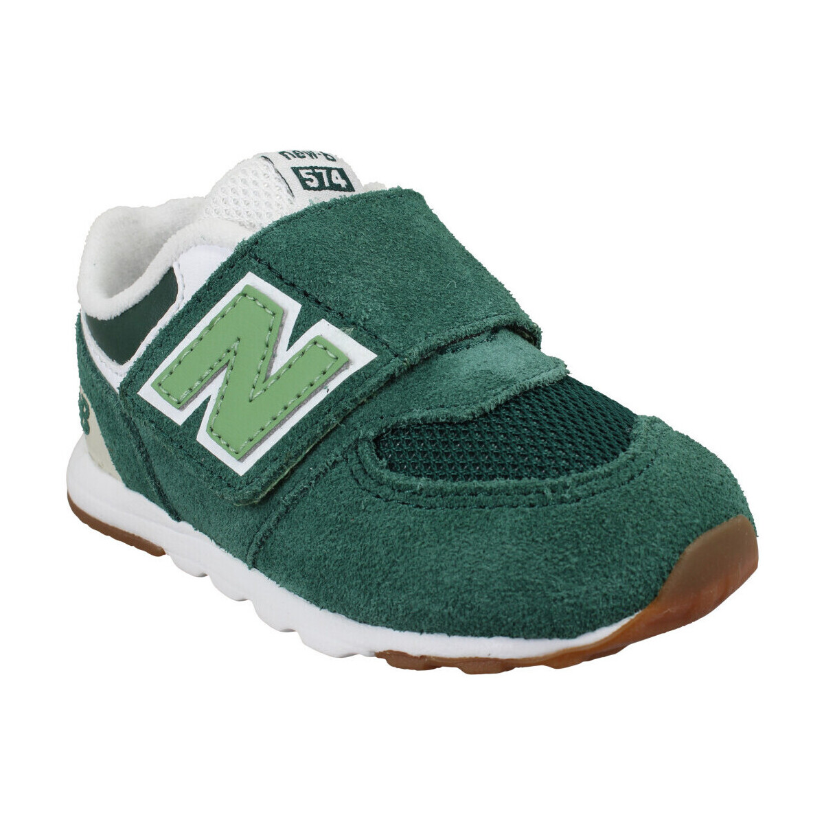 Skor Barn Sneakers New Balance 574 Velours Toile Enfant Green Grön
