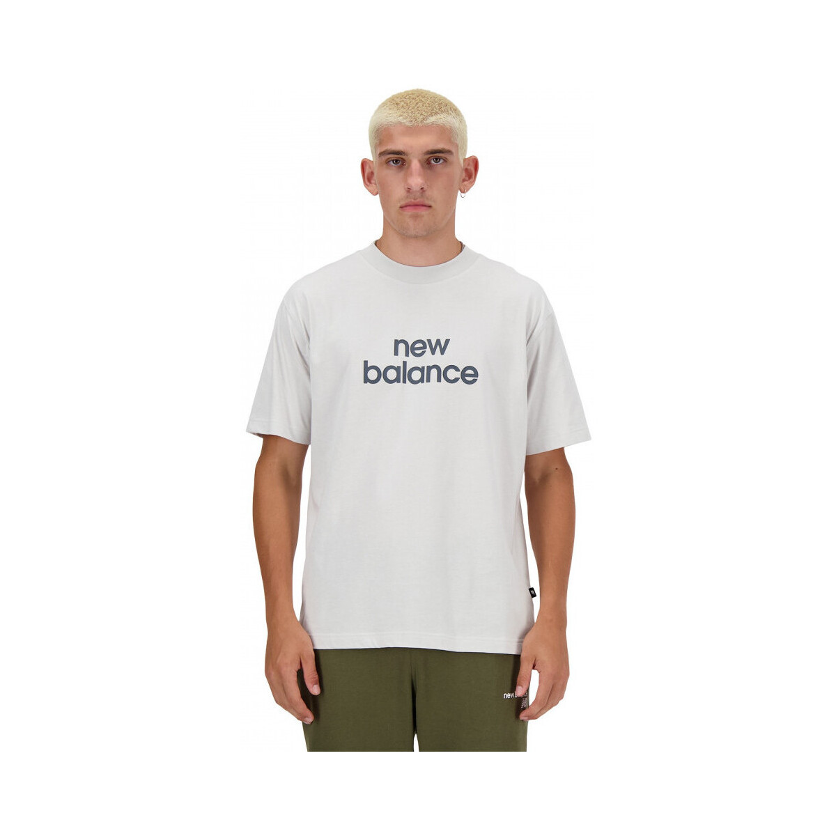 textil Herr T-shirts & Pikétröjor New Balance Sport essentials linear t-shirt Vit