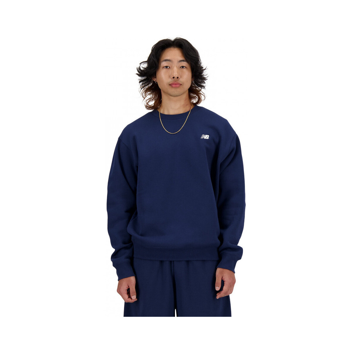 textil Herr Sweatshirts New Balance Sport essentials fleece crew Blå