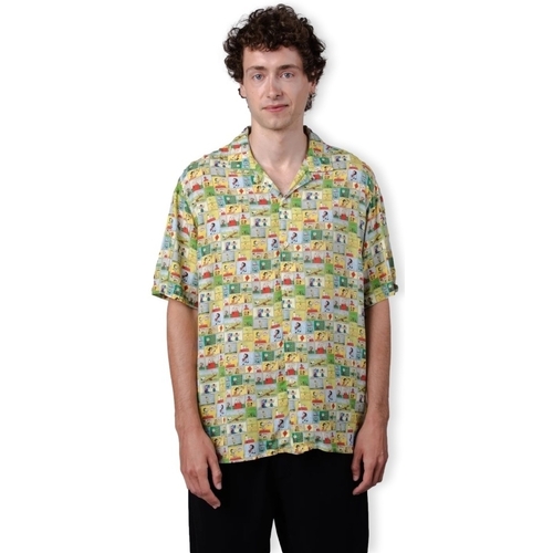 textil Herr Långärmade skjortor Brava Fabrics Peanuts Comic Aloha Shirt - Yellow Gul