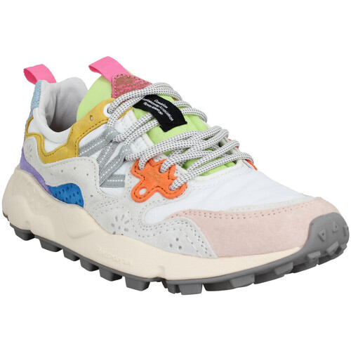 Skor Dam Sneakers Flower Mountain Yamano Suede Nylon Femme White Pink Vit