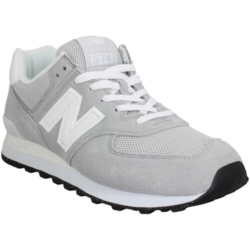 Skor Herr Sneakers New Balance 574 Velours Toile Homme Grey Grey Grå
