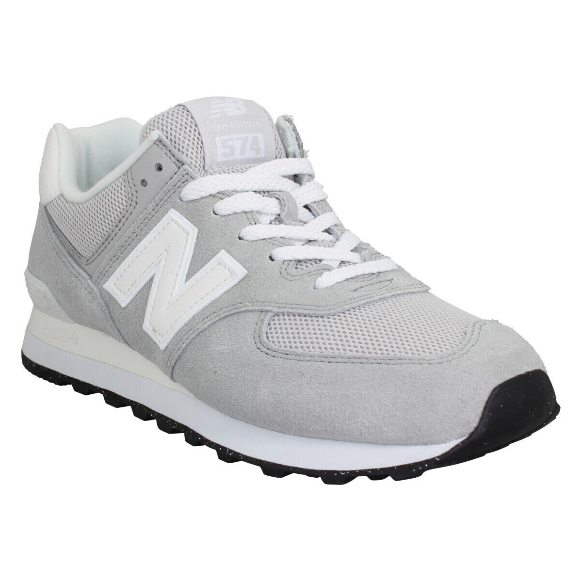 Skor Herr Sneakers New Balance 574 Velours Toile Homme Grey Grey Grå