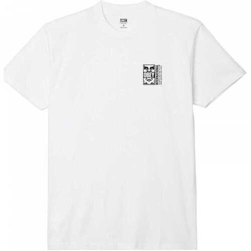 textil Herr T-shirts & Pikétröjor Obey icon split Vit