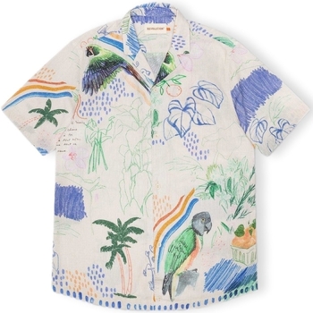 textil Herr Långärmade skjortor Revolution Shirt 3944 - Off White Flerfärgad