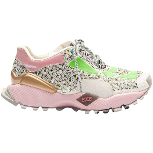Skor Dam Sneakers Exé Shoes EXÉ Sneakers 134-23 - Green/Pink Flerfärgad