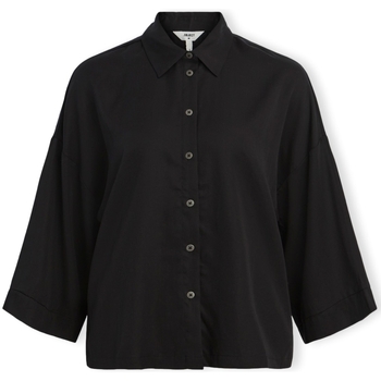 textil Dam Blusar Object Noos Tilda Boxy Shirt - Black Svart