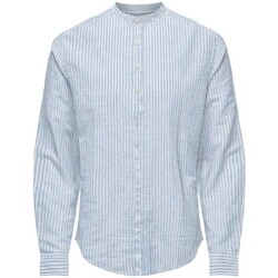 textil Herr Långärmade skjortor Only & Sons  22028417 CAIDEN Blå