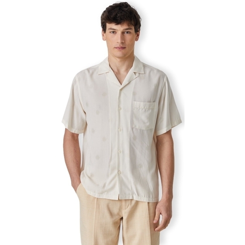 textil Herr Långärmade skjortor Portuguese Flannel Modal Dots Shirt - White Vit