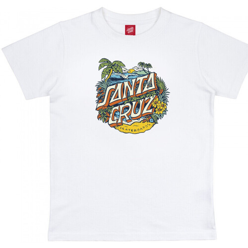 textil Barn T-shirts & Pikétröjor Santa Cruz Youth aloha dot front Vit