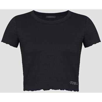 textil Dam T-shirts & Pikétröjor Guess W3GP34 KBQI0 Svart