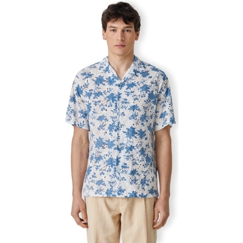 textil Herr Långärmade skjortor Portuguese Flannel Minho Shirt - White/Blue Vit