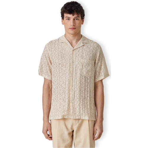 textil Herr Långärmade skjortor Portuguese Flannel Plasma Shirt - Ecru Beige